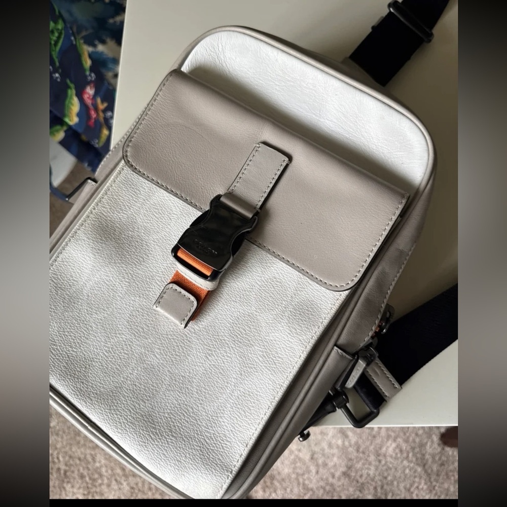 COACH C8126 Track Pack in Colorblock Signature Canvas Charcoal Denim - Picture 7 of 12